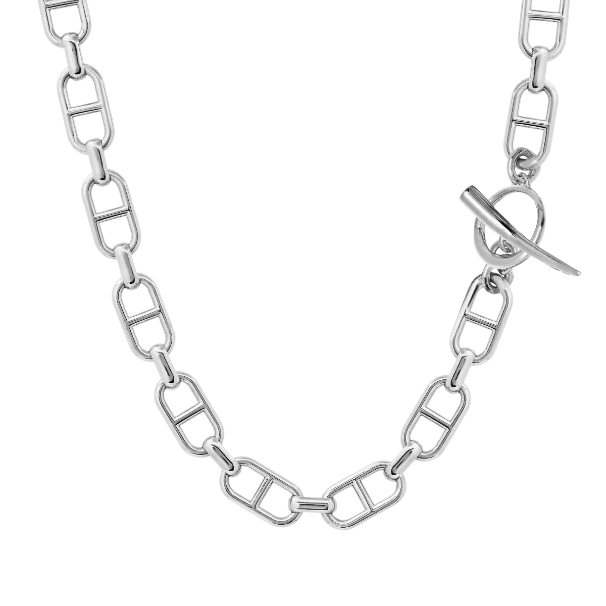 Stirrup Chain Necklace with Tusk Clasp