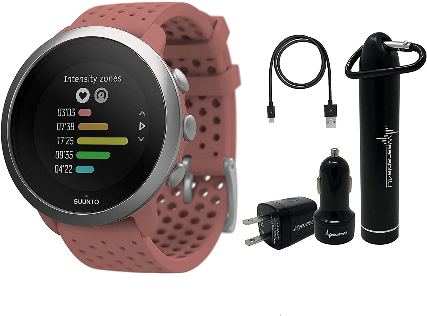 Suunto 3 Fitness Multisport Watch with Heart Rate Monitor and Wearable4U Bundle