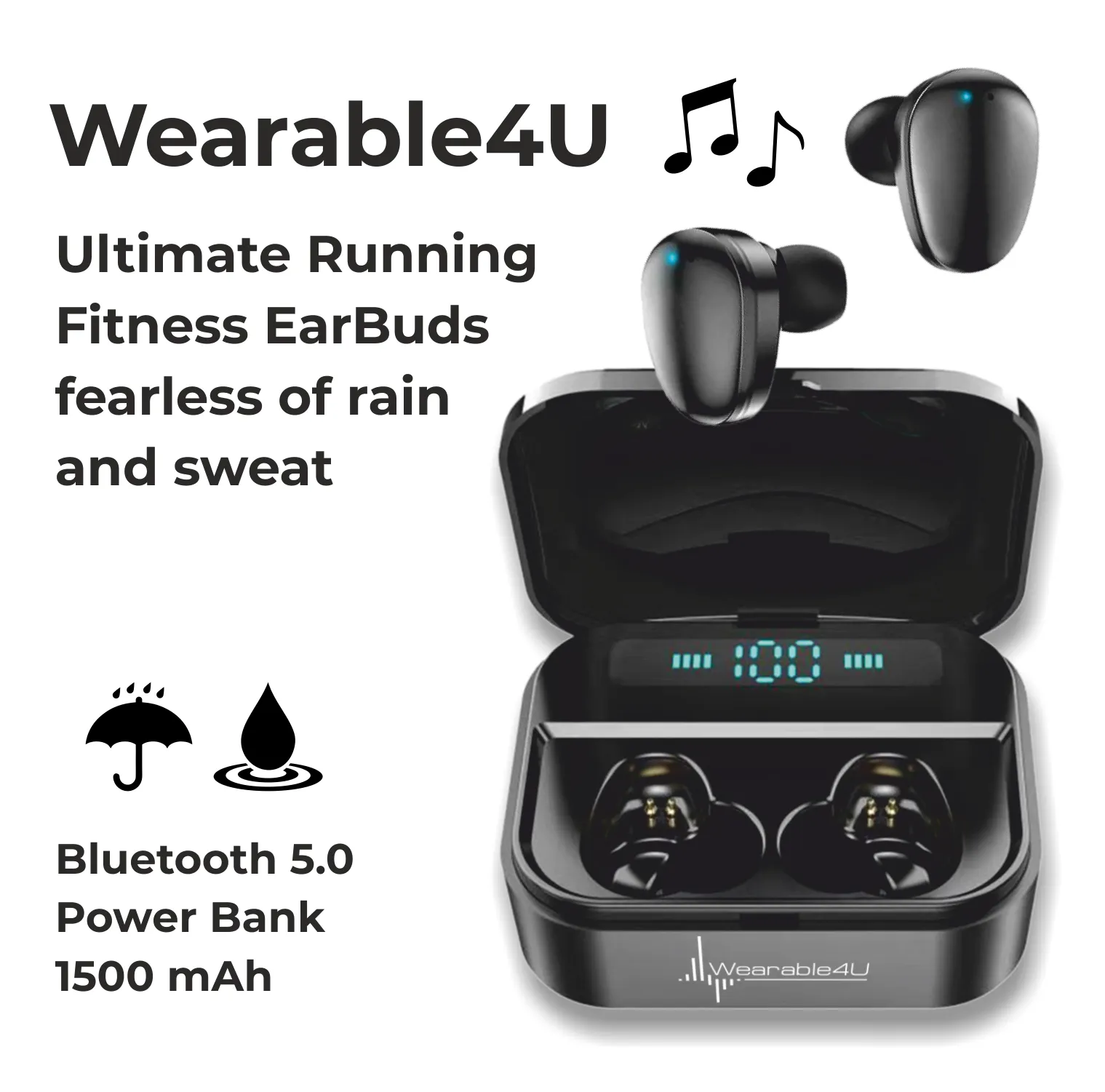 Suunto 3 New Edition Fitness Multisport Watch with Heart Rate Monitor and Wearable4U Earbuds Pro and Power Bank Bundle (Slate Grey)