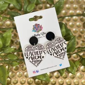 Teacher's Aide Heart Earrings