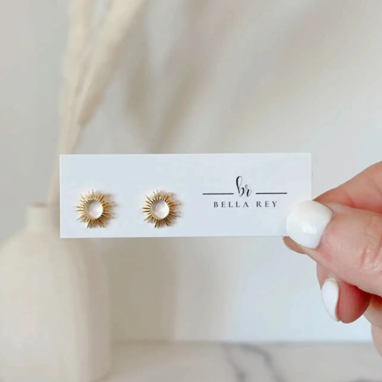 The Ruby Gold Plated Starburst Stud Earrings by Bella Rey