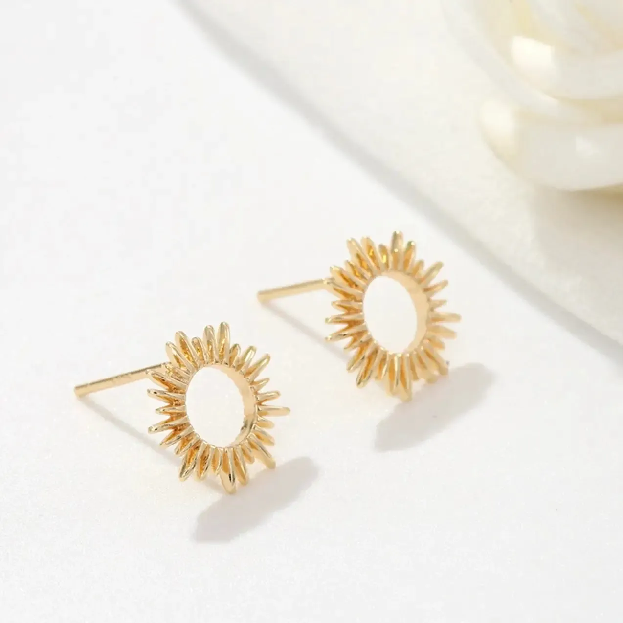 The Ruby Gold Plated Starburst Stud Earrings by Bella Rey