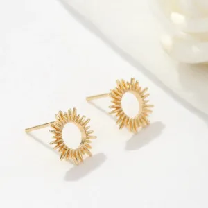 The Ruby Gold Plated Starburst Stud Earrings by Bella Rey