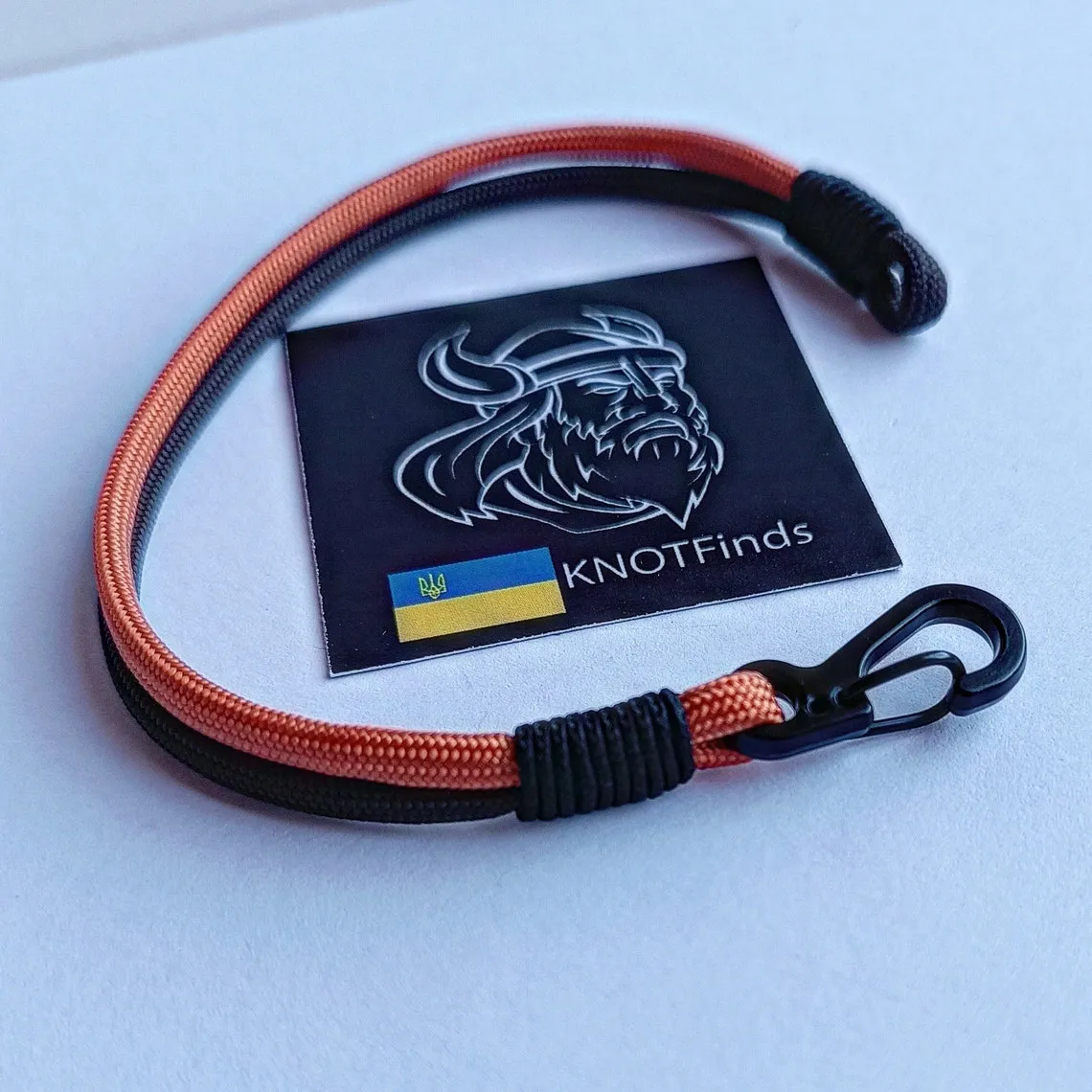 Thin exotic Paracord bangle. Custom size. Style icon. Trends 2023. Bangle rope. Brown, orange, black. Street style.