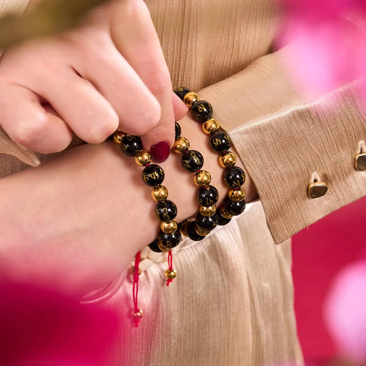 Tibetan Amulet | Deluxe Obsidian Mantra Bracelet