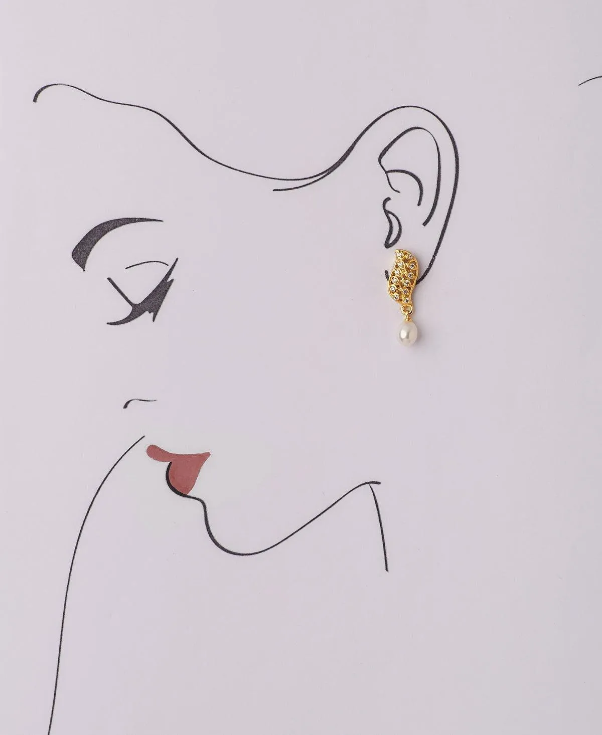 Trendy Hanging Pearl Earring