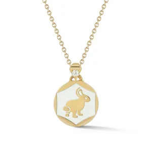 Trickster Bunny Pendant White Enamel