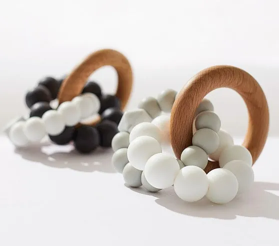 Trinity Silicone and Wood Teether - Grey