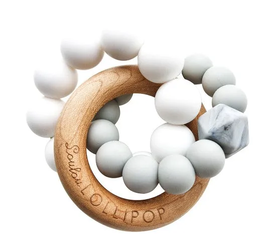 Trinity Silicone and Wood Teether - Grey