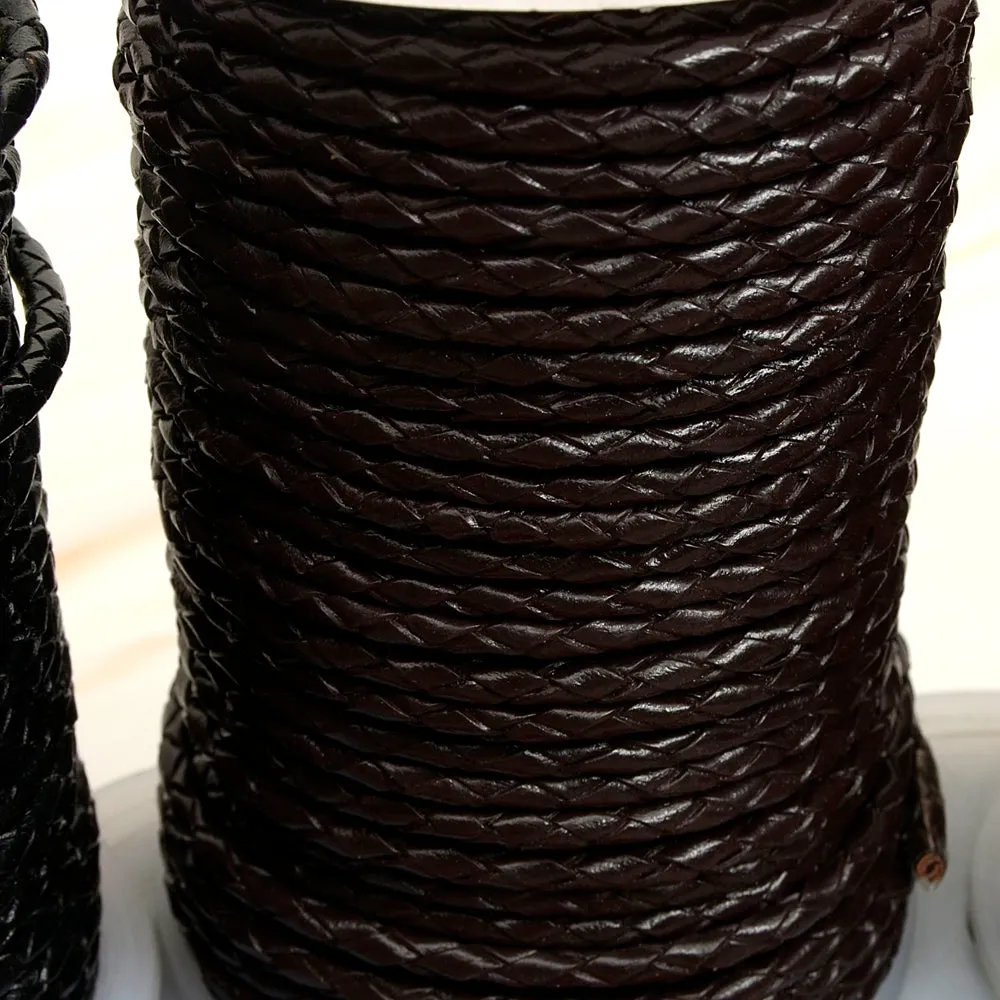 Twisted genuine Leather Strap Braided Bolo leather Cord - 1meter, bracelet items, leather supplies MLT- P0000DOJ