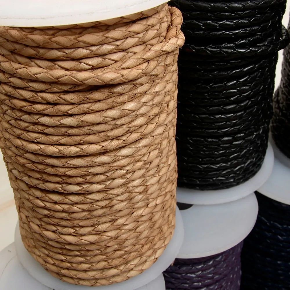 Twisted genuine Leather Strap Braided Bolo leather Cord - 1meter, bracelet items, leather supplies MLT- P0000DOJ