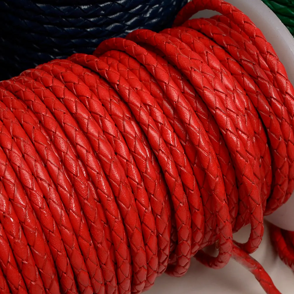 Twisted genuine Leather Strap Braided Bolo leather Cord - 1meter, bracelet items, leather supplies MLT- P0000DOJ