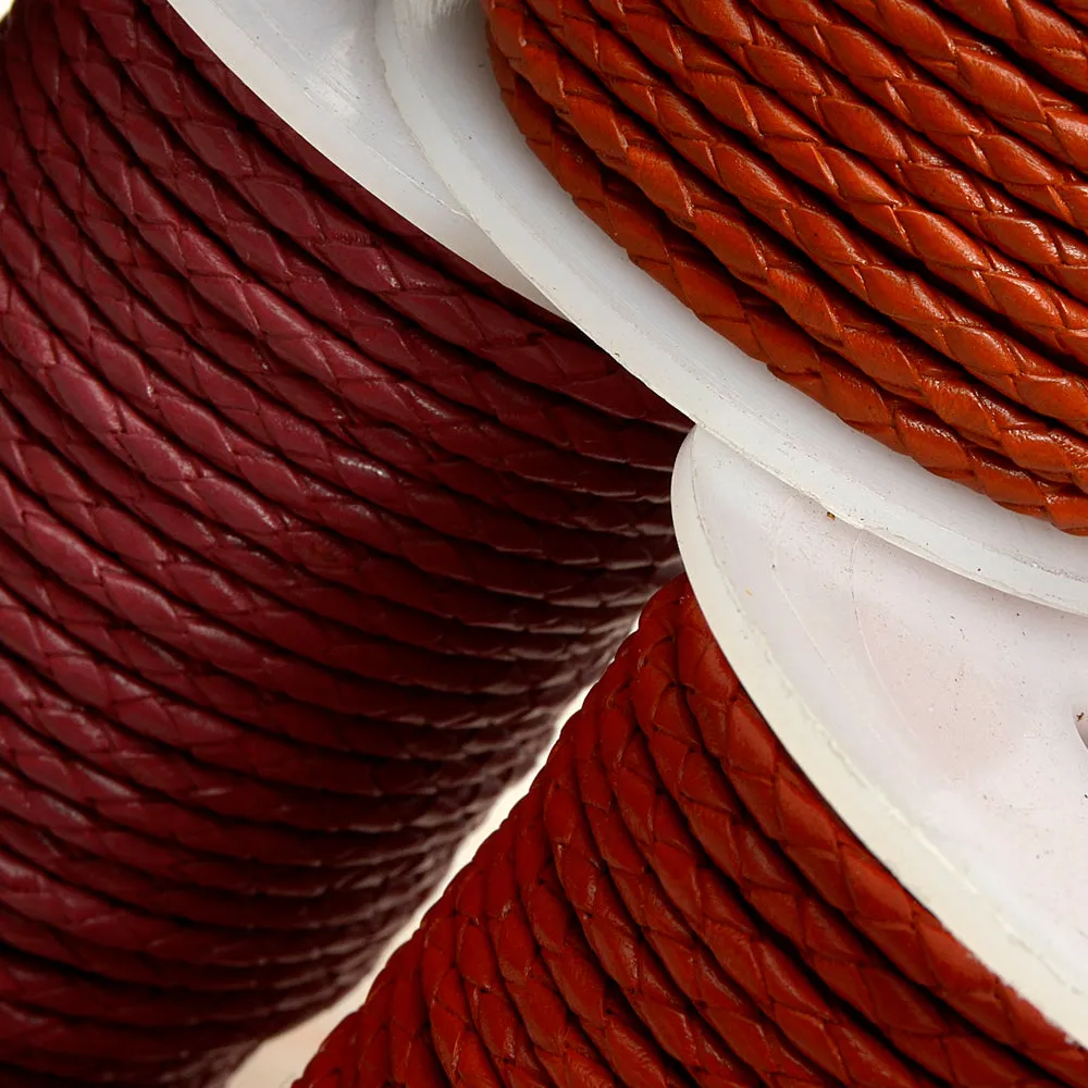 Twisted genuine Leather Strap Braided Bolo leather Cord - 1meter, bracelet items, leather supplies MLT- P0000DOJ