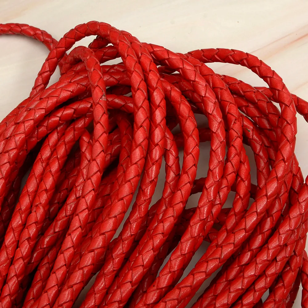 Twisted genuine Leather Strap Braided Bolo leather Cord - 1meter, bracelet items, leather supplies MLT- P0000DOJ