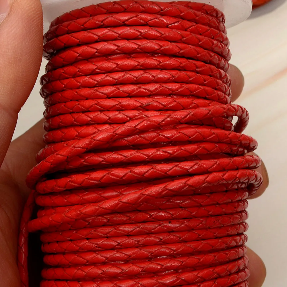 Twisted genuine Leather Strap Braided Bolo leather Cord - 1meter, bracelet items, leather supplies MLT- P0000DOJ
