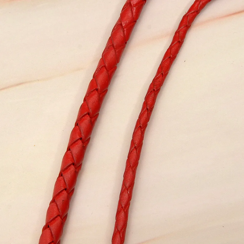 Twisted genuine Leather Strap Braided Bolo leather Cord - 1meter, bracelet items, leather supplies MLT- P0000DOJ