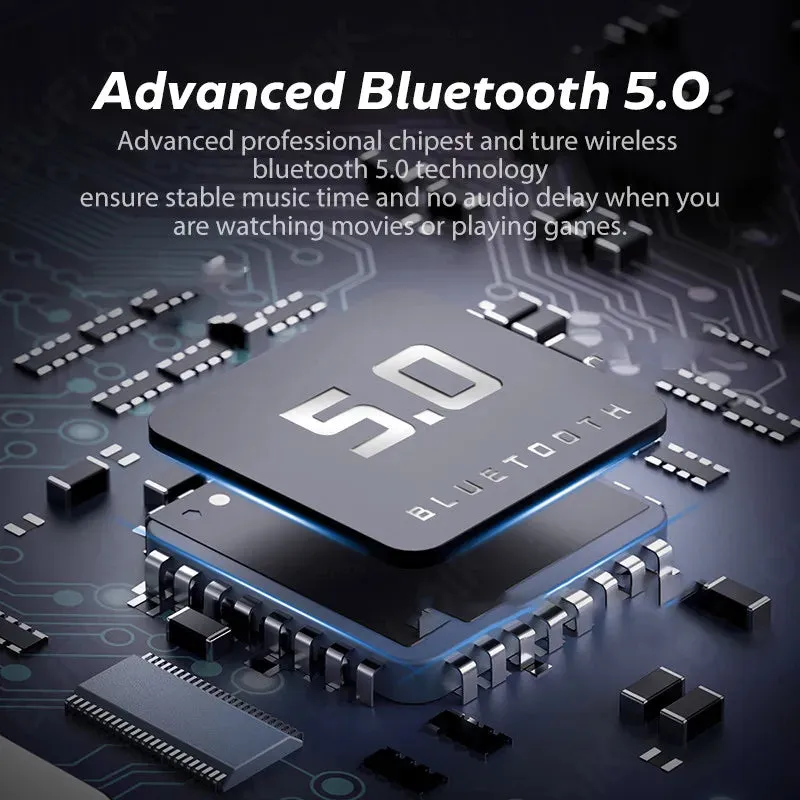 TWS Wireless Headphones: Bluetooth Noise-Canceling Earbuds, Waterproof Sports Headset with 9D Stereo Sound and Microphone