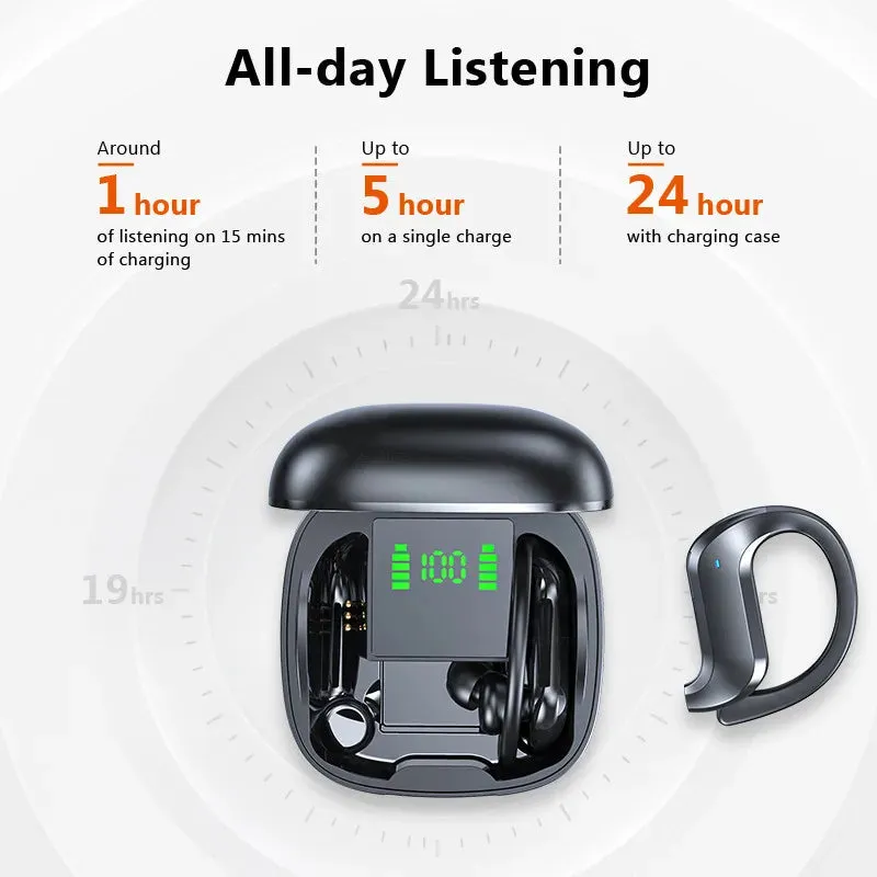 TWS Wireless Headphones: Bluetooth Noise-Canceling Earbuds, Waterproof Sports Headset with 9D Stereo Sound and Microphone