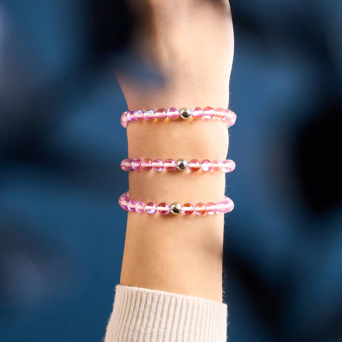 Ultraviolet | Silver | Galaxy Glass Macrame Bead Bracelet