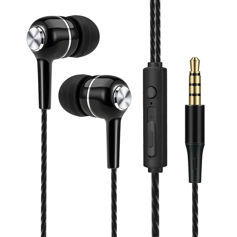 Unbreakable 3.5mm Wired Headphones In Ear Headset Wired Earphones with Microphone
