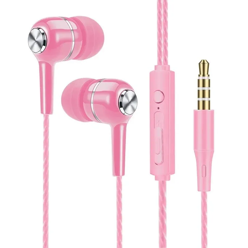Unbreakable 3.5mm Wired Headphones In Ear Headset Wired Earphones with Microphone