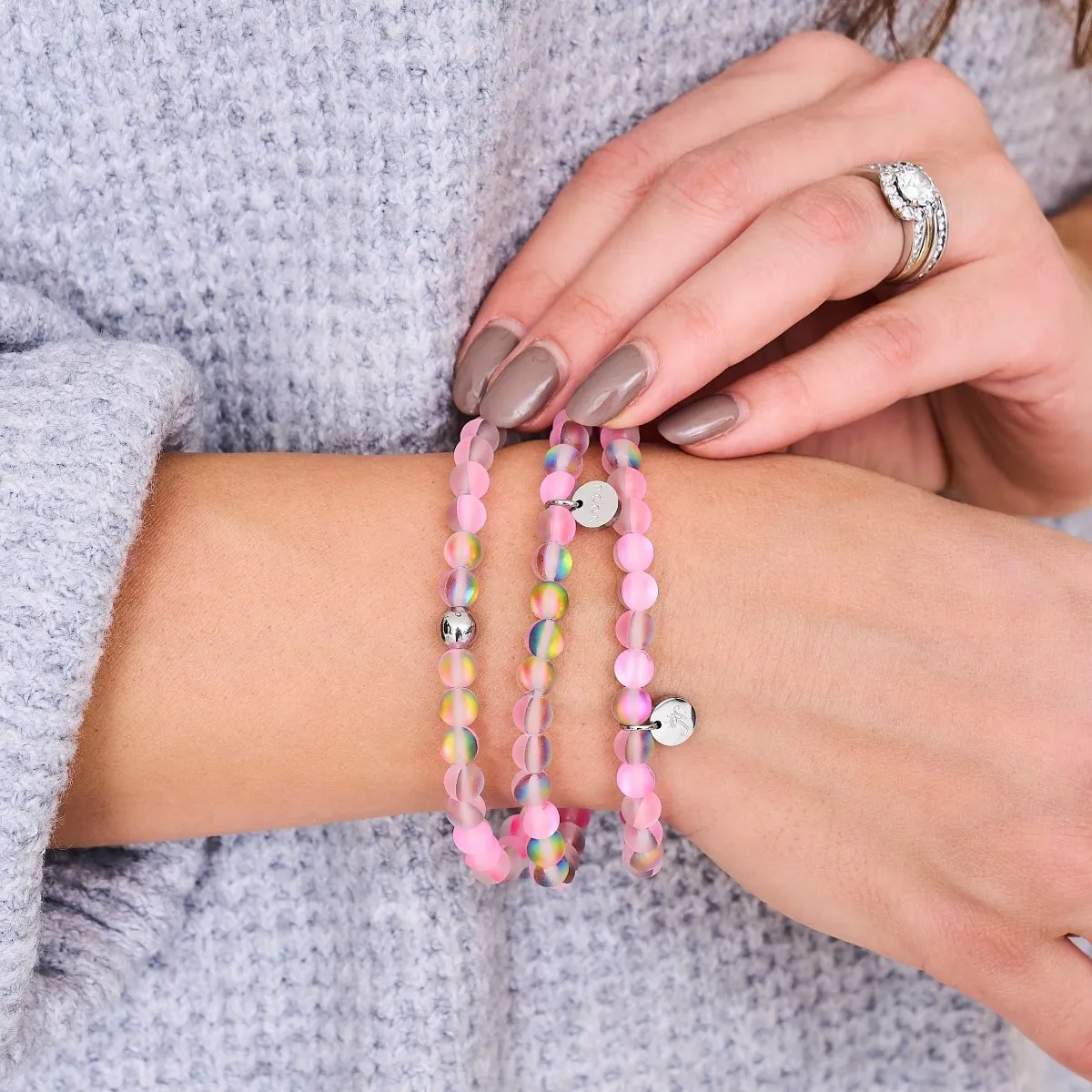 Unicorn Pink | Silver | Mermaid Glass Bead Bracelet