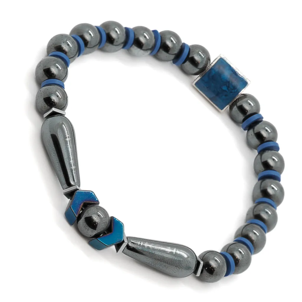 Unique Hematite Energy Stone Men's Beaded Bracelet