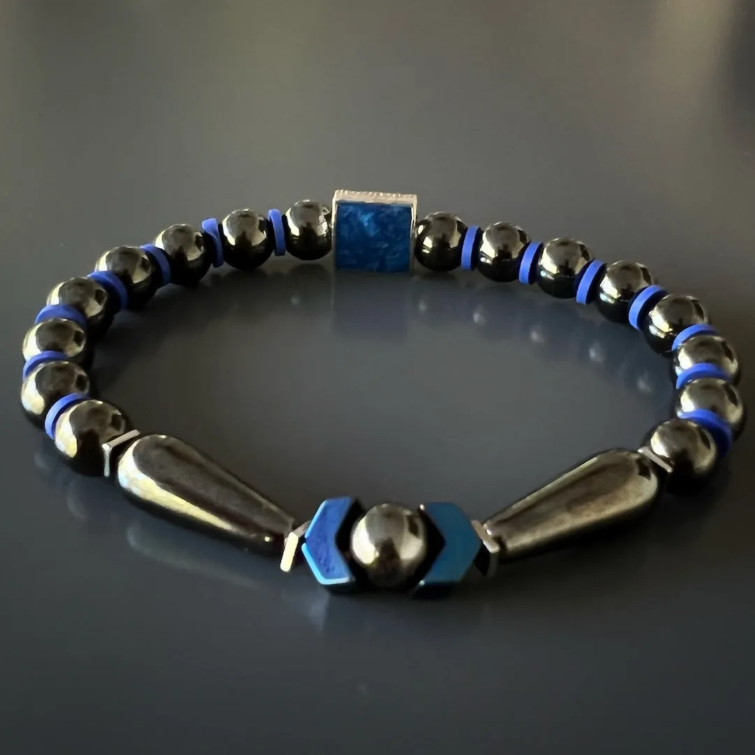 Unique Hematite Energy Stone Men's Beaded Bracelet