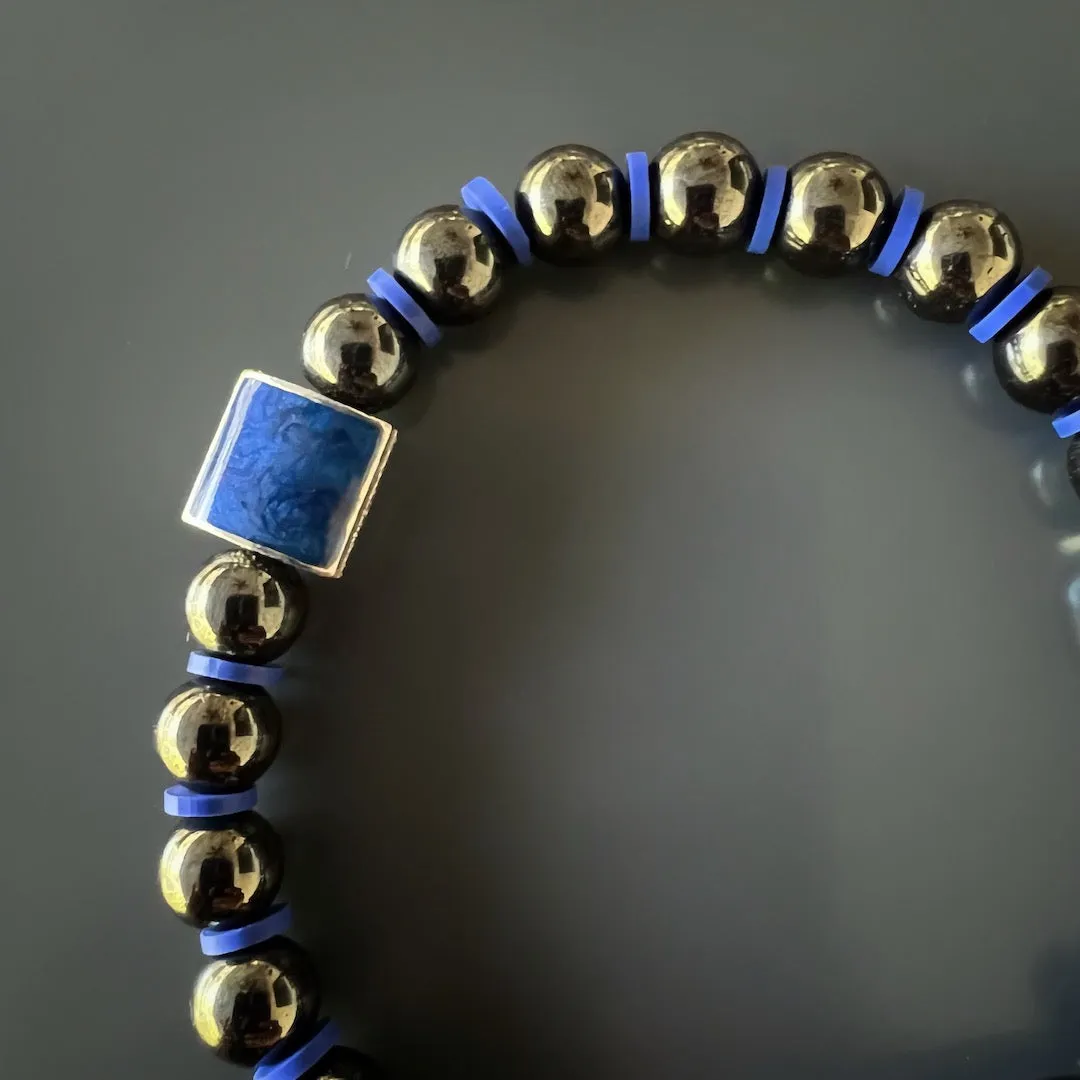 Unique Hematite Energy Stone Men's Beaded Bracelet