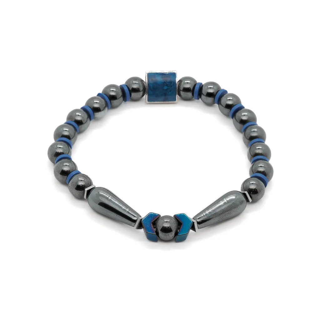Unique Hematite Energy Stone Men's Beaded Bracelet