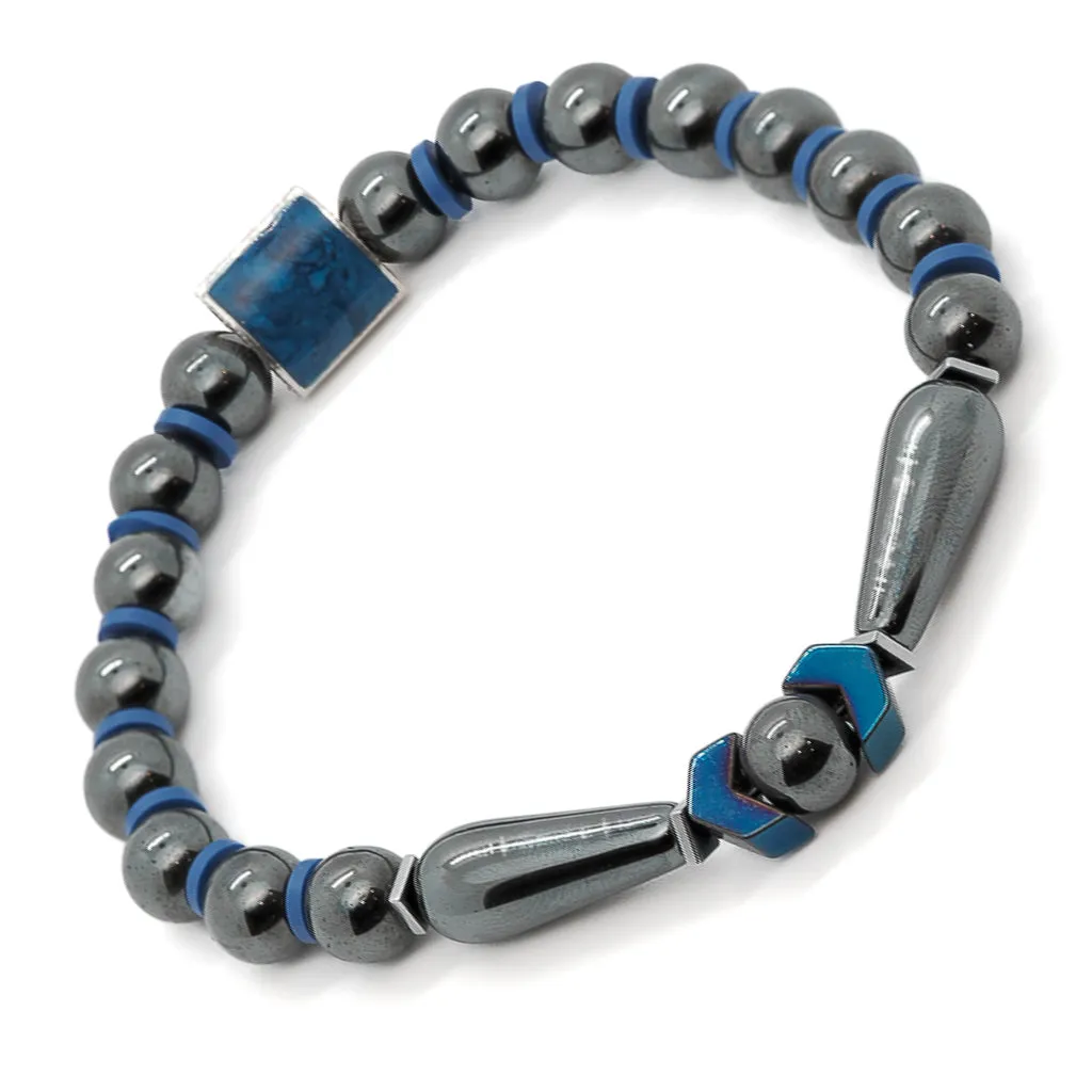 Unique Hematite Energy Stone Men's Beaded Bracelet