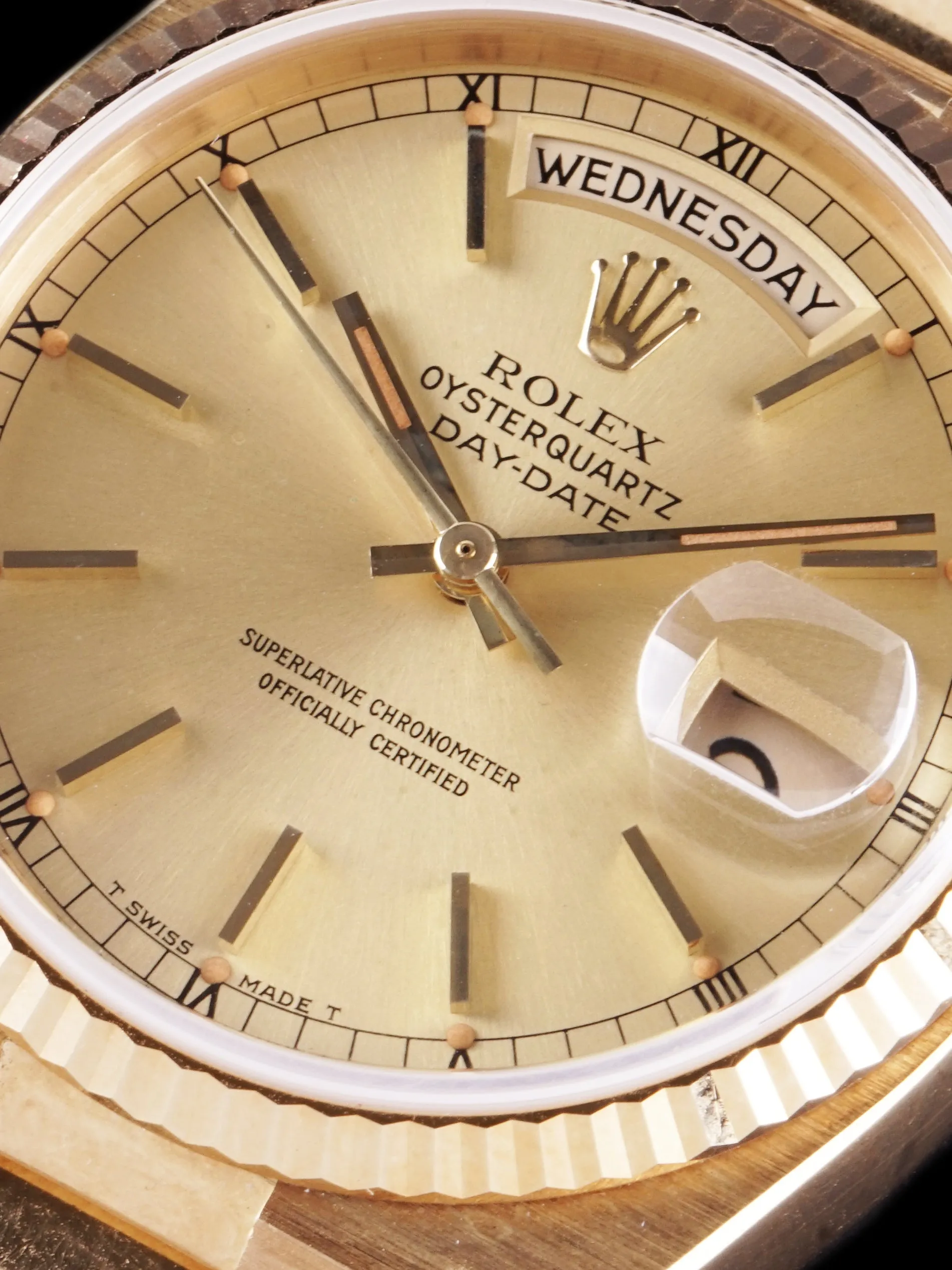 *Unpolished* 1984 Rolex Oysterquartz Day-Date (Ref. 19018) W/ Guarantee Paper