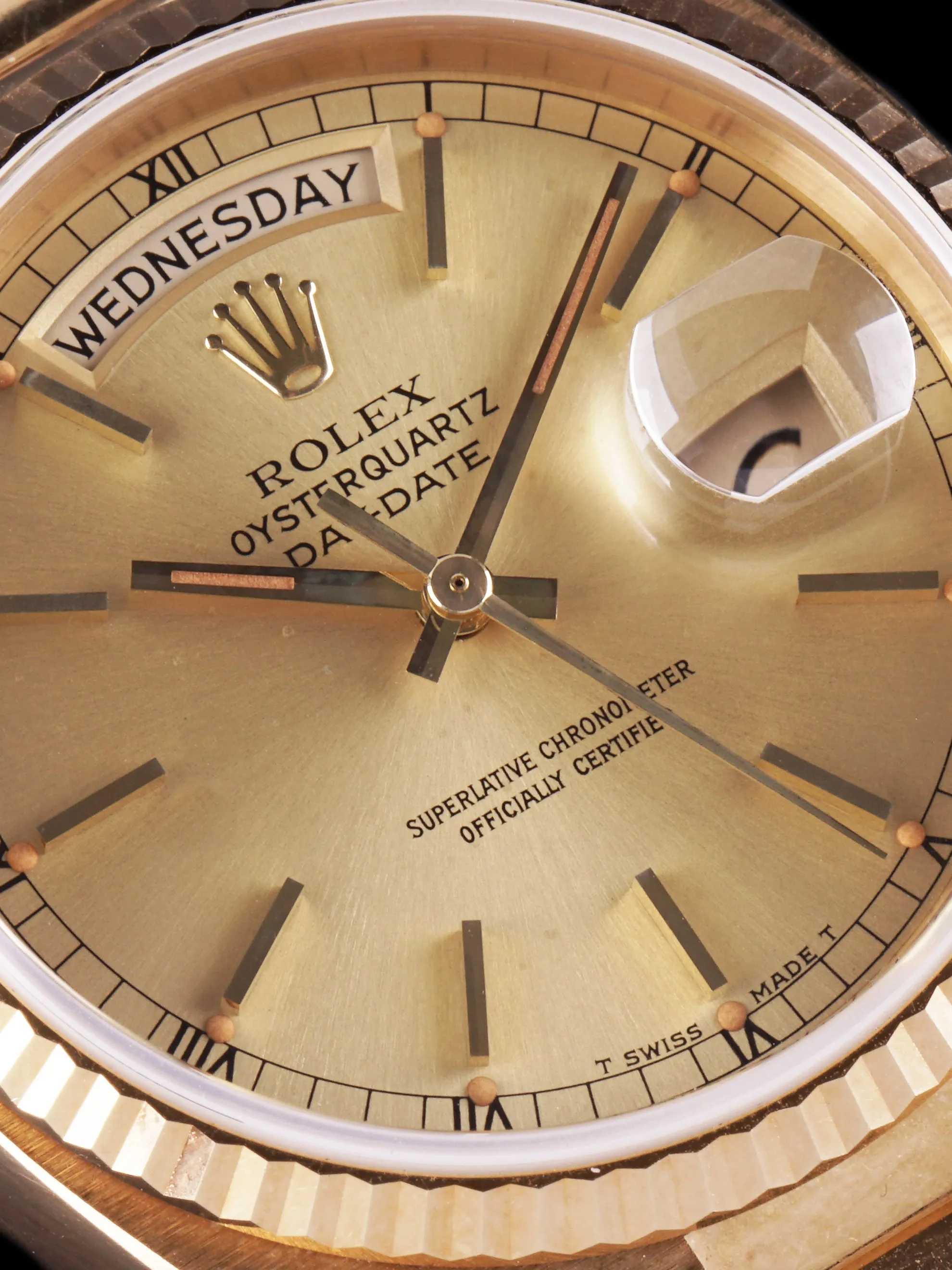 *Unpolished* 1984 Rolex Oysterquartz Day-Date (Ref. 19018) W/ Guarantee Paper
