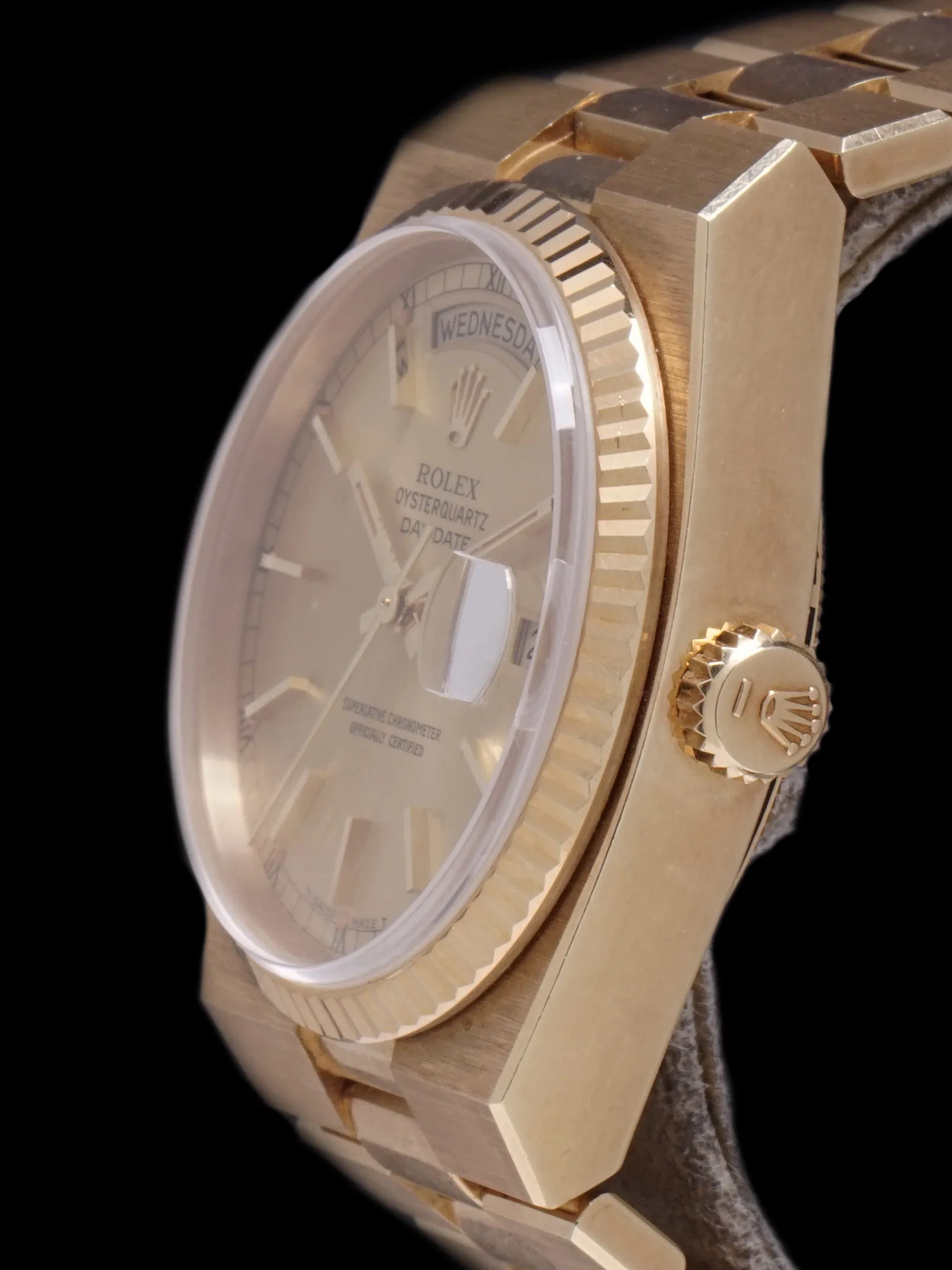 *Unpolished* 1984 Rolex Oysterquartz Day-Date (Ref. 19018) W/ Guarantee Paper
