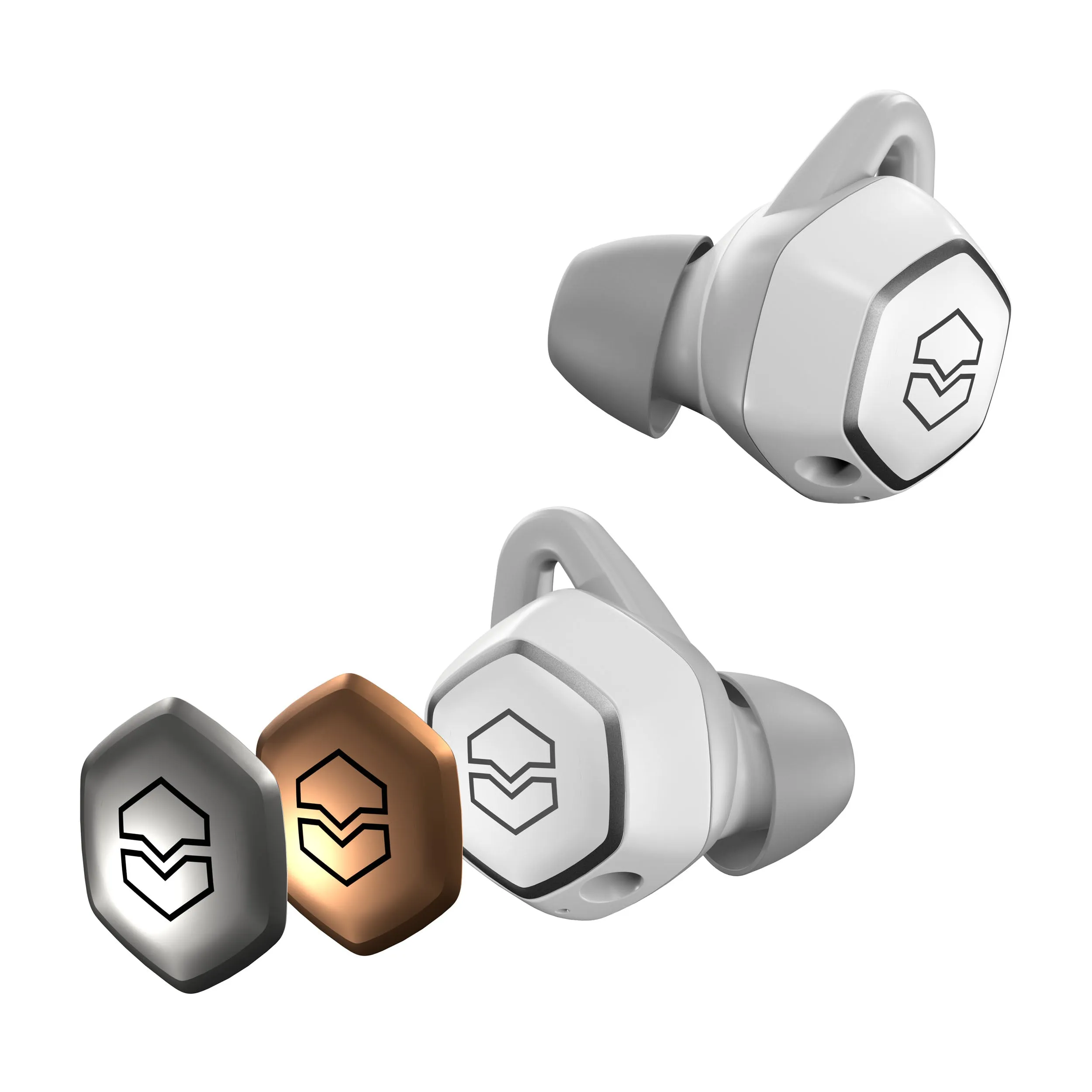 V-Moda Hexamove Pro True Wireless Earbuds - White