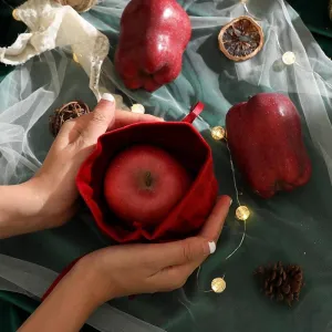 Velvet Santa Claus Drawstring Gift Bag – Festive Apple Candy Pouch for Merry Christmas Décor