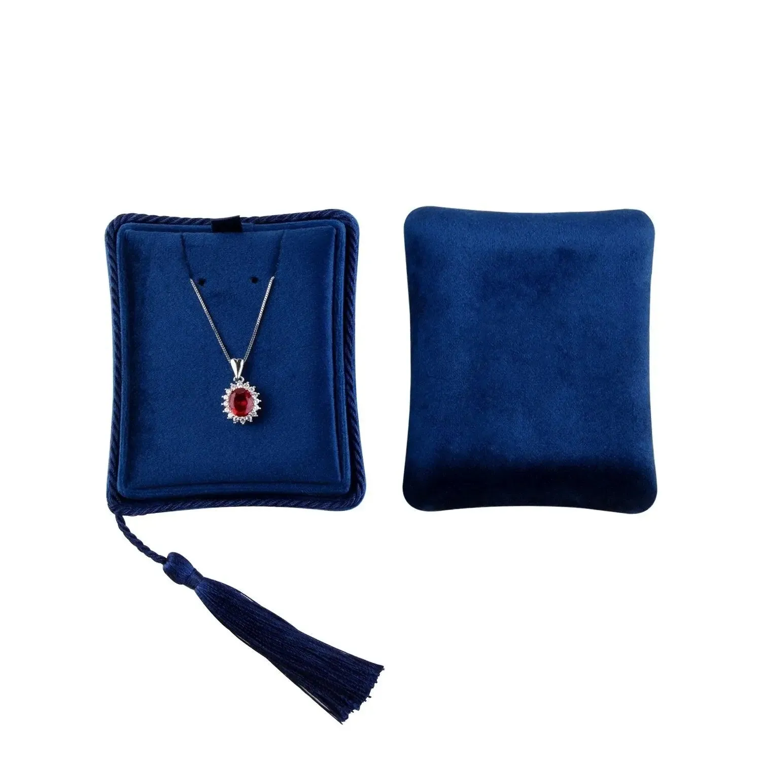 Velvet Tassel Ring Necklace Bracelet Suede Custom Logo Travel Jewelry Box Wedding Gifts for Guests Women Storage Case