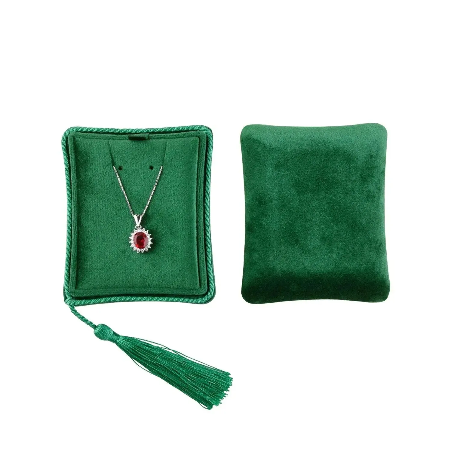 Velvet Tassel Ring Necklace Bracelet Suede Custom Logo Travel Jewelry Box Wedding Gifts for Guests Women Storage Case