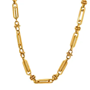 Vintage 18k yellow gold watch chain necklace
