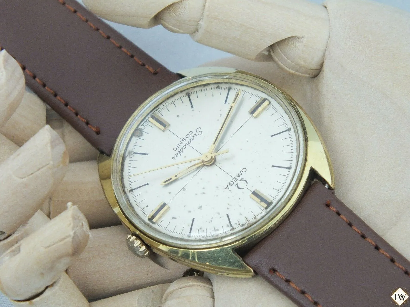 Vintage Gold Plated Omega SeaMaster COSMIC 135.017 SP Watch Sector Dial Cal 601