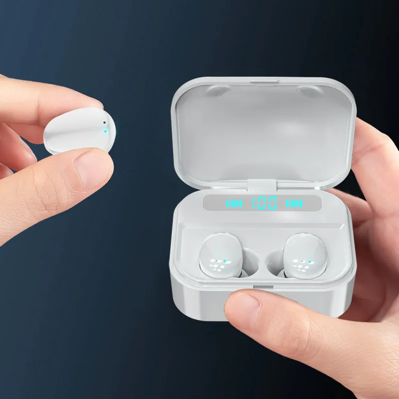 Wearable4U Wireless Bluetooth EarBuds with Charging Power Bank 1500 mAh Case