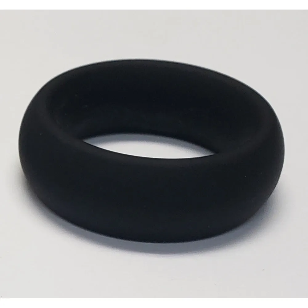 Wide Silicone Donut Ring - Black 1.5"