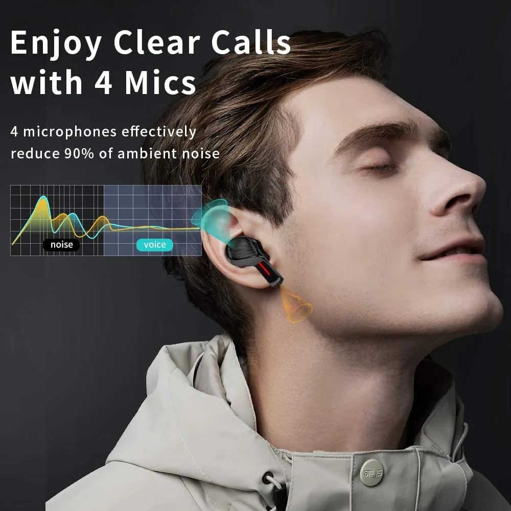 Wireless Bluetooth Earbuds, AIKELA Active Noise Cancelling Ear Buds with 4 Mics, Activate Voice Assistant, Hi-FI Stereo Sound in-Ear Headphones with Wireless Charging Box, Touch Control Bluetooth 5.0 Sport Earphones Support 3 Play Modes