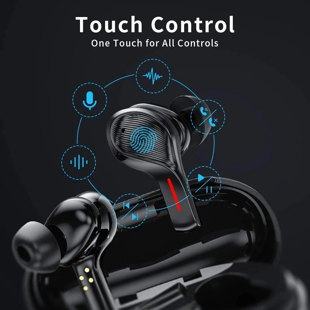 Wireless Bluetooth Earbuds, AIKELA Active Noise Cancelling Ear Buds with 4 Mics, Activate Voice Assistant, Hi-FI Stereo Sound in-Ear Headphones with Wireless Charging Box, Touch Control Bluetooth 5.0 Sport Earphones Support 3 Play Modes