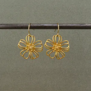 Wispy Gold Daisy Earrings