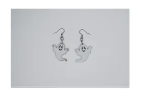 Wooden Ghost Earrings