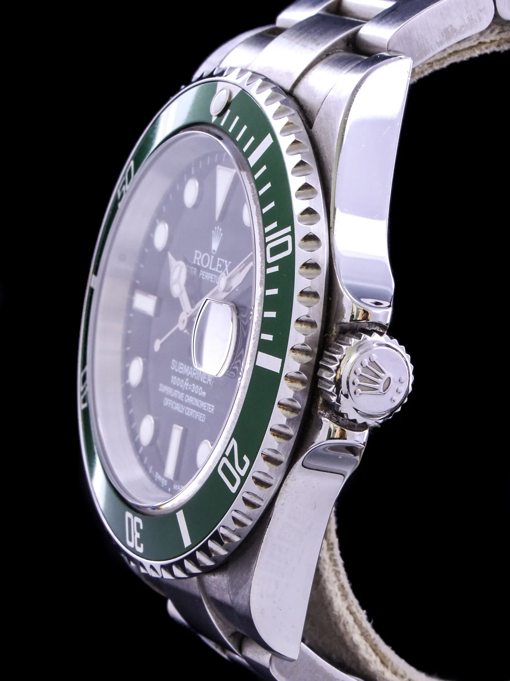 Y-Serial 2003 Rolex Green Submariner (Ref. 16610LV) Mk.1 "Flat 4" W/ Box and Papers