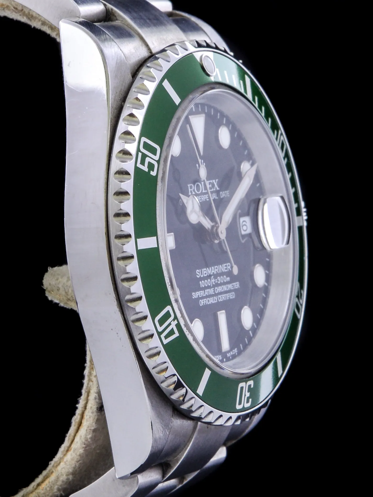 Y-Serial 2003 Rolex Green Submariner (Ref. 16610LV) Mk.1 "Flat 4" W/ Box and Papers