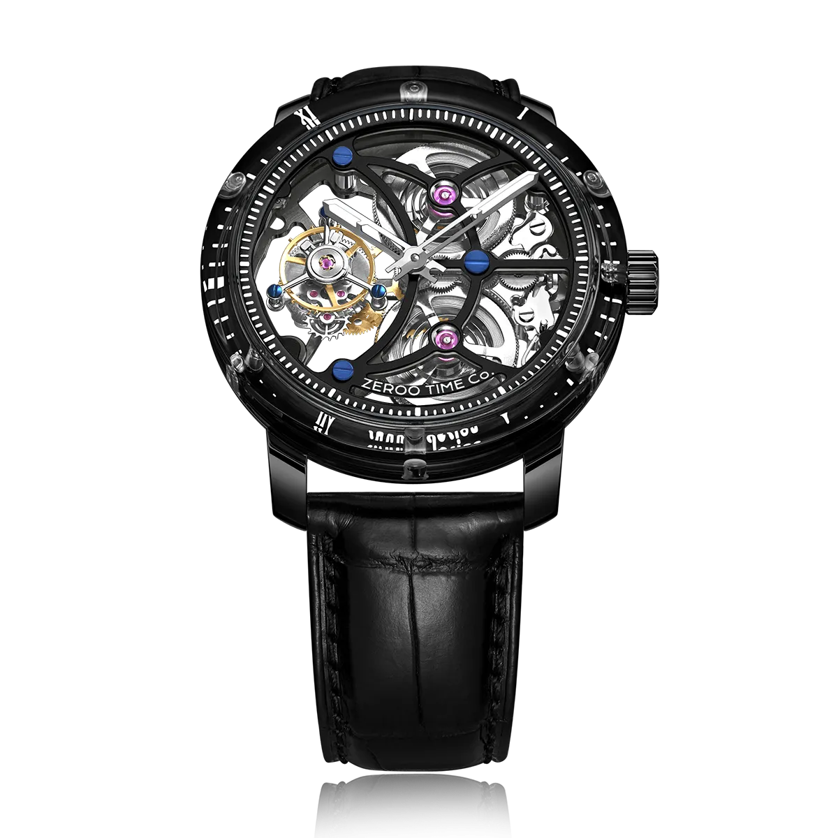 ZEROO T5 THE ARCHER FULL SKELETON TOURBILLONMANUAL TOURBILLON WATCH FOR GENTS - ZT005CBB