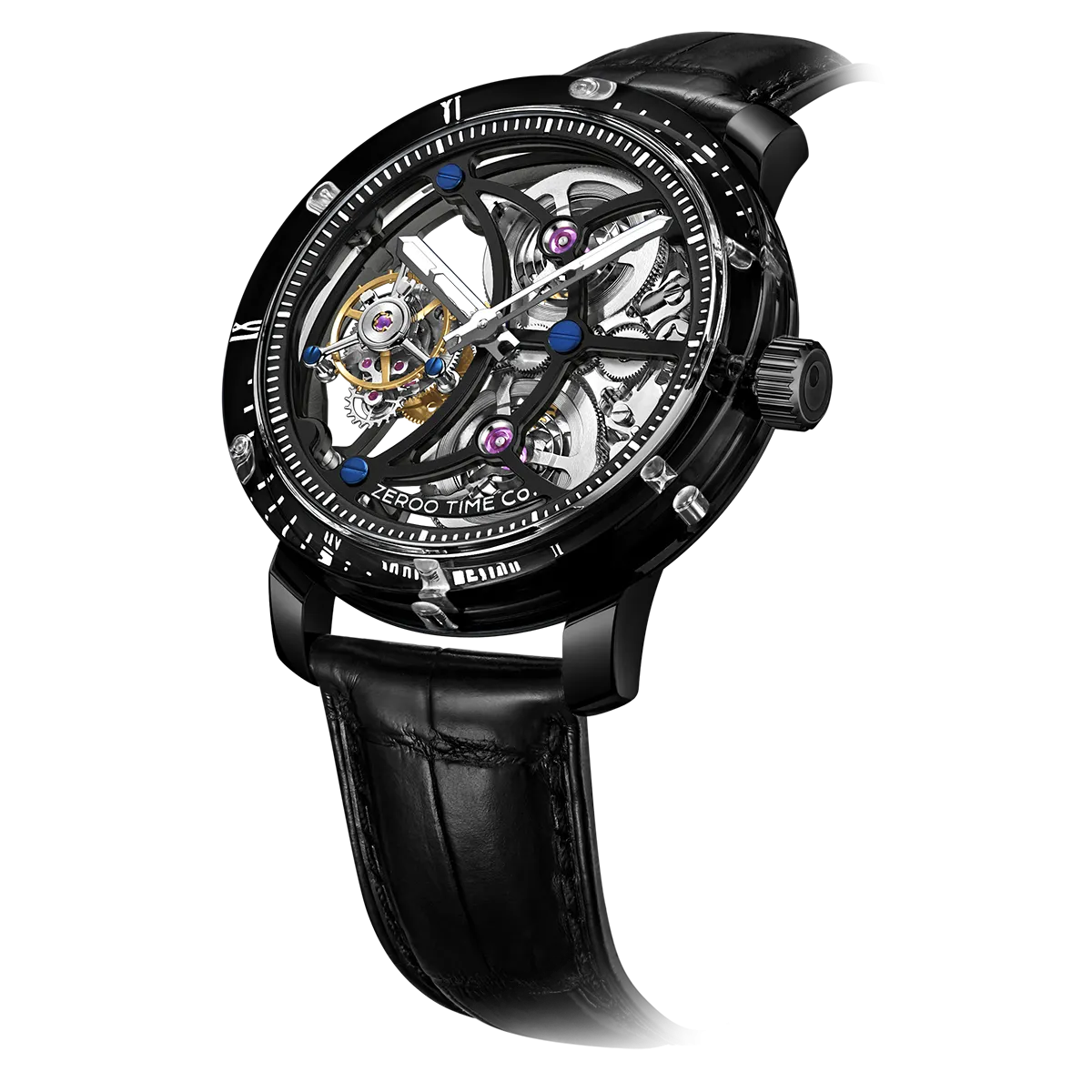 ZEROO T5 THE ARCHER FULL SKELETON TOURBILLONMANUAL TOURBILLON WATCH FOR GENTS - ZT005CBB
